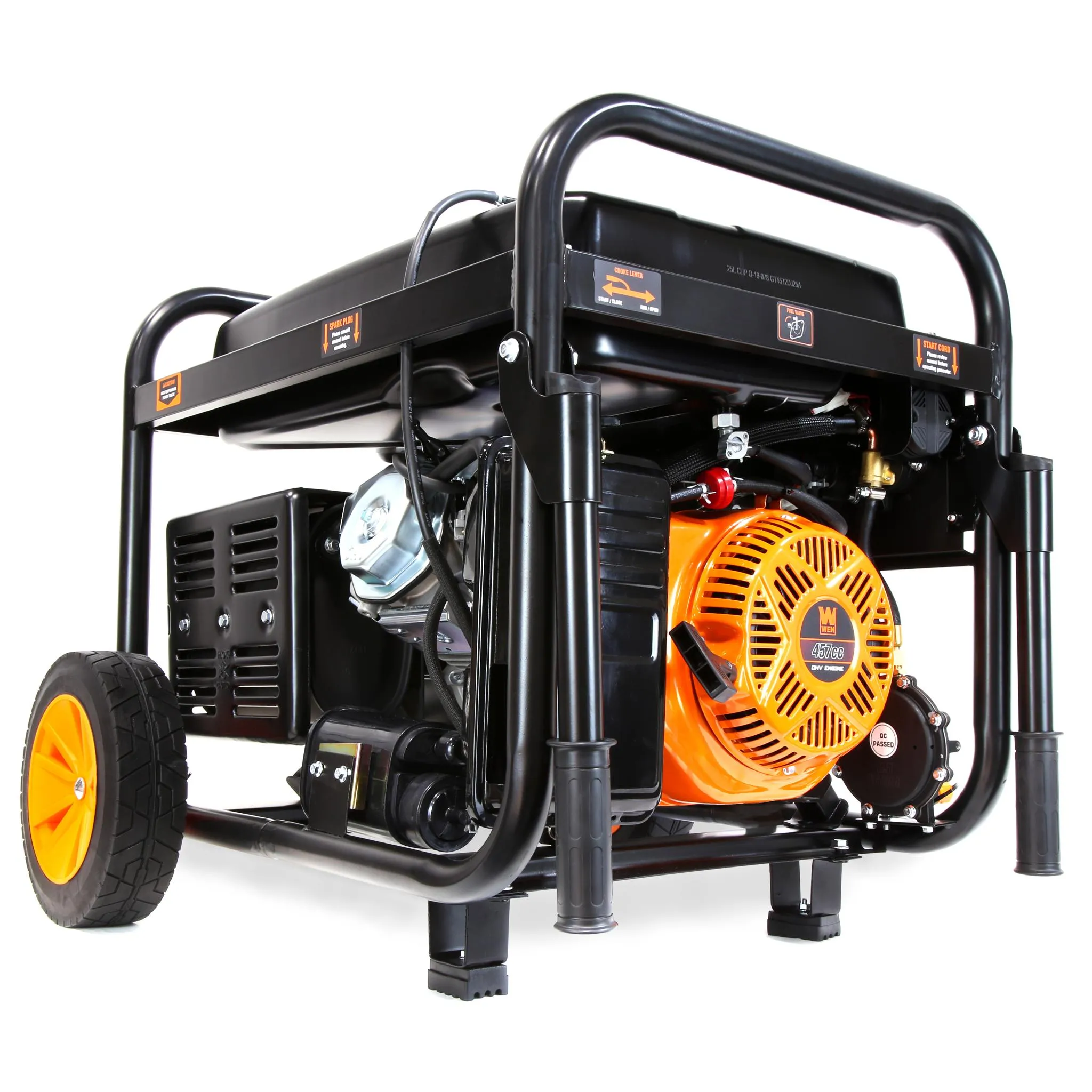 WEN DF1100X 11000-Watt 120-Volt/240-Volt Dual Fuel Transfer-Switch Ready Electric Start Portable Generator with Wheel Kit and CO Shutdown Sensor