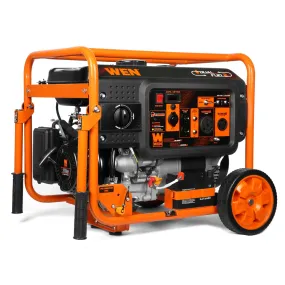 WEN DF623X 6250-Watt 120-Volt/240-Volt Dual Fuel Electric Start Portable Generator with Wheel Kit and CO Shutdown Sensor