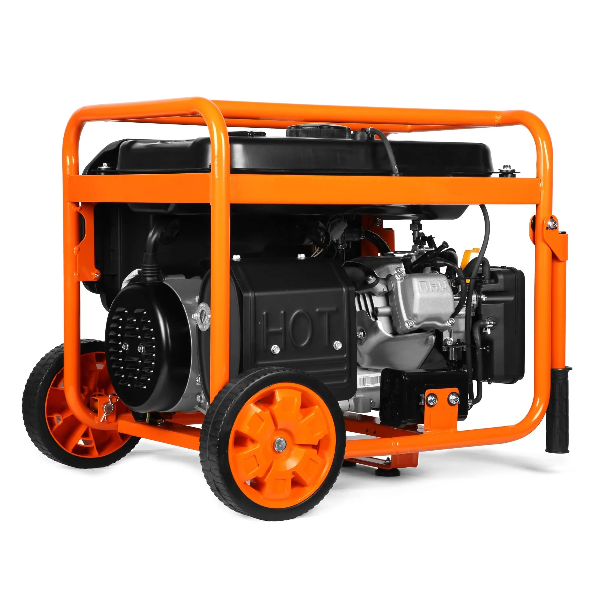 WEN DF623X 6250-Watt 120-Volt/240-Volt Dual Fuel Electric Start Portable Generator with Wheel Kit and CO Shutdown Sensor