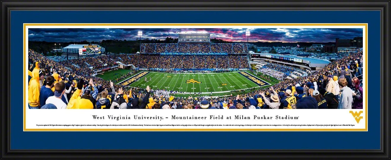 West Virginia Football - "50 Yard Line" Panorama Framed Print