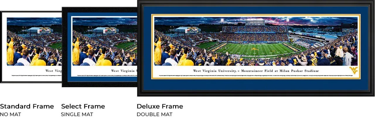 West Virginia Football - "50 Yard Line" Panorama Framed Print
