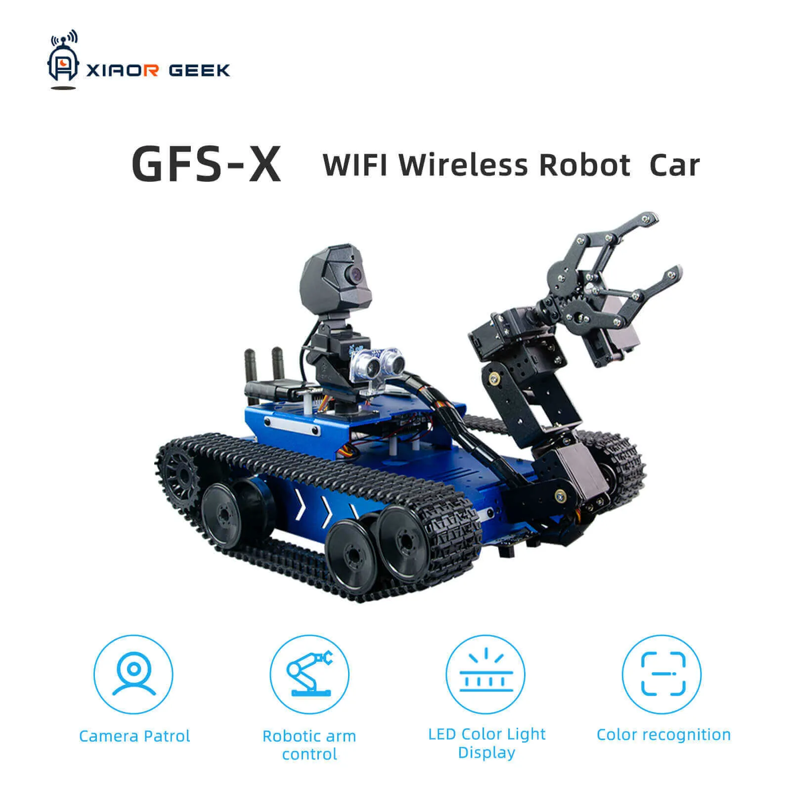 XiaoR GEEK GFS-X crawler-type AI programmable robot car with Raspberry Pi4B4G development kits